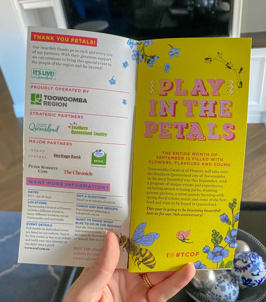 pamphlet for the festival of flowers toowoomba australia