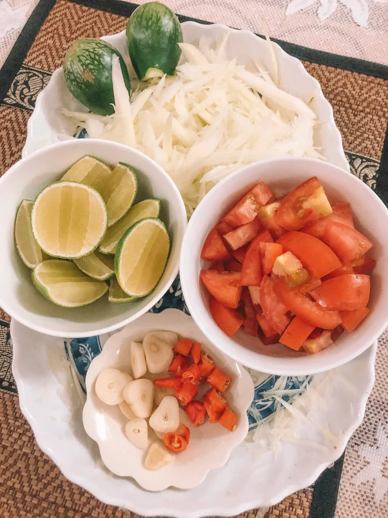 fresh ingredients in asia for cooking laos