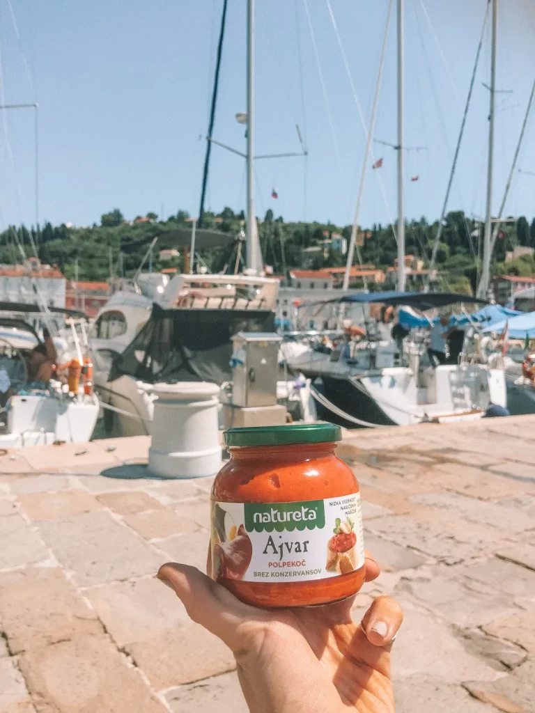 ajvar by Piran harbour in Slovenia
