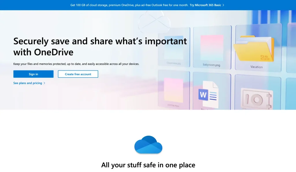 Microsoft OneDrive Cloud Storage