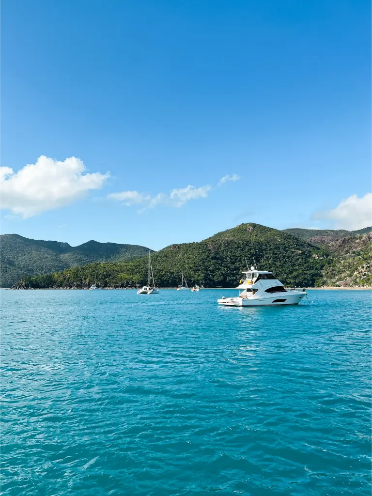 boat in the whitsundays of australia