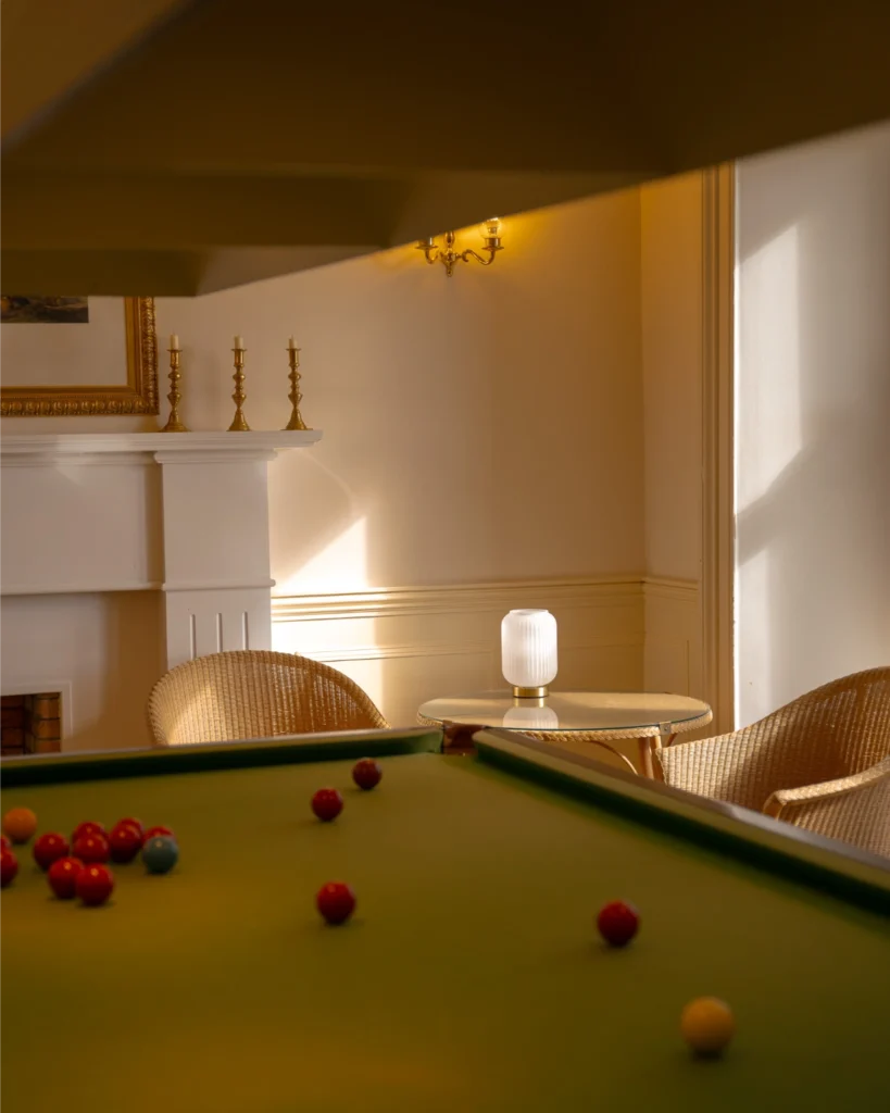 snooker table in the sunlight