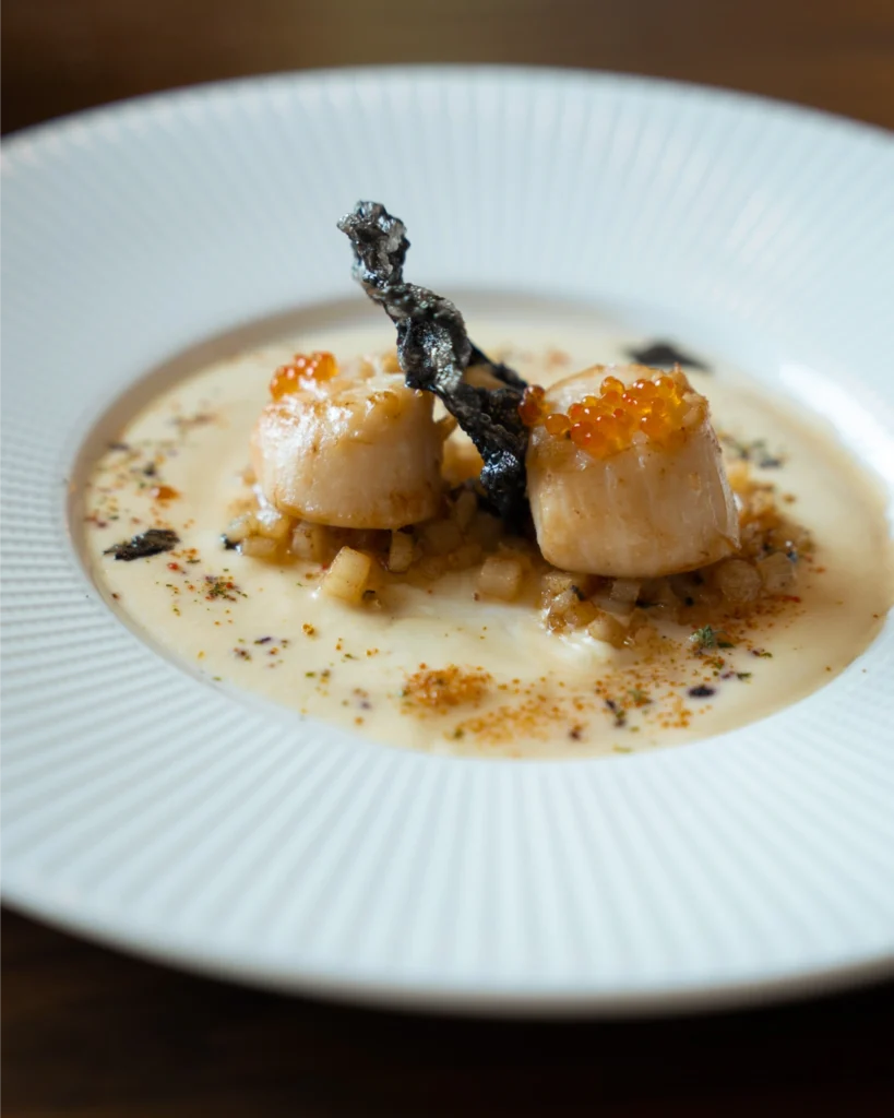 scallops dish in restaurant