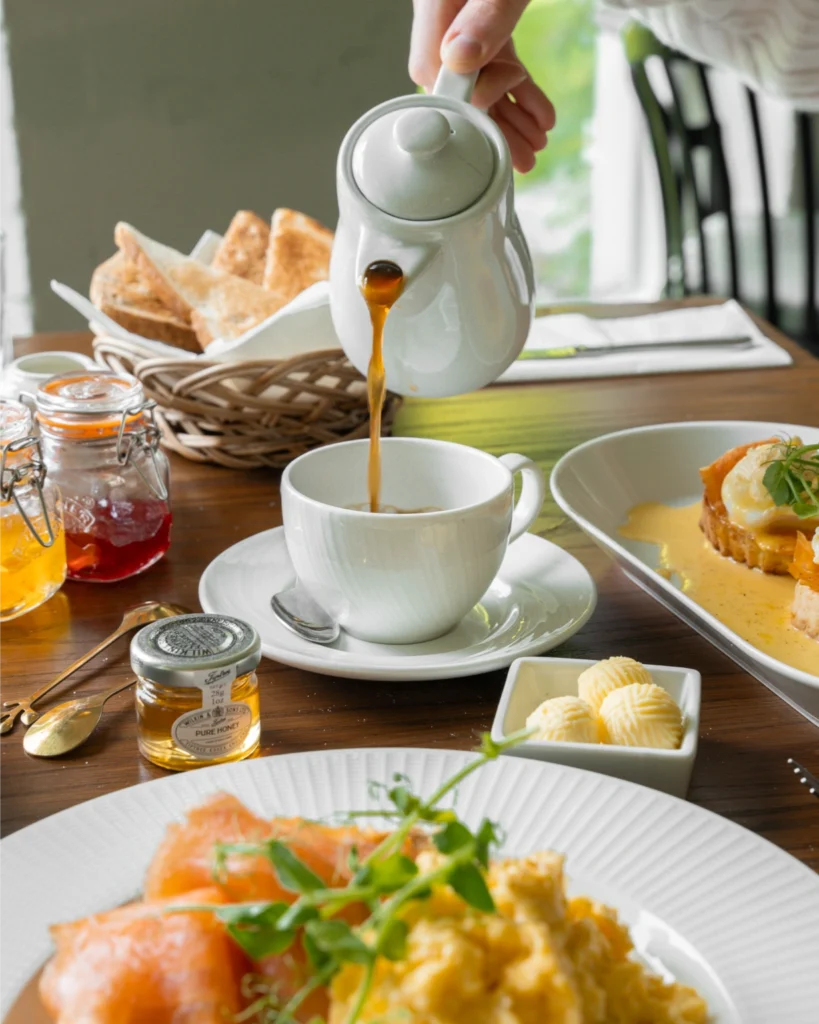 breakfast setup for taychreggan hotel