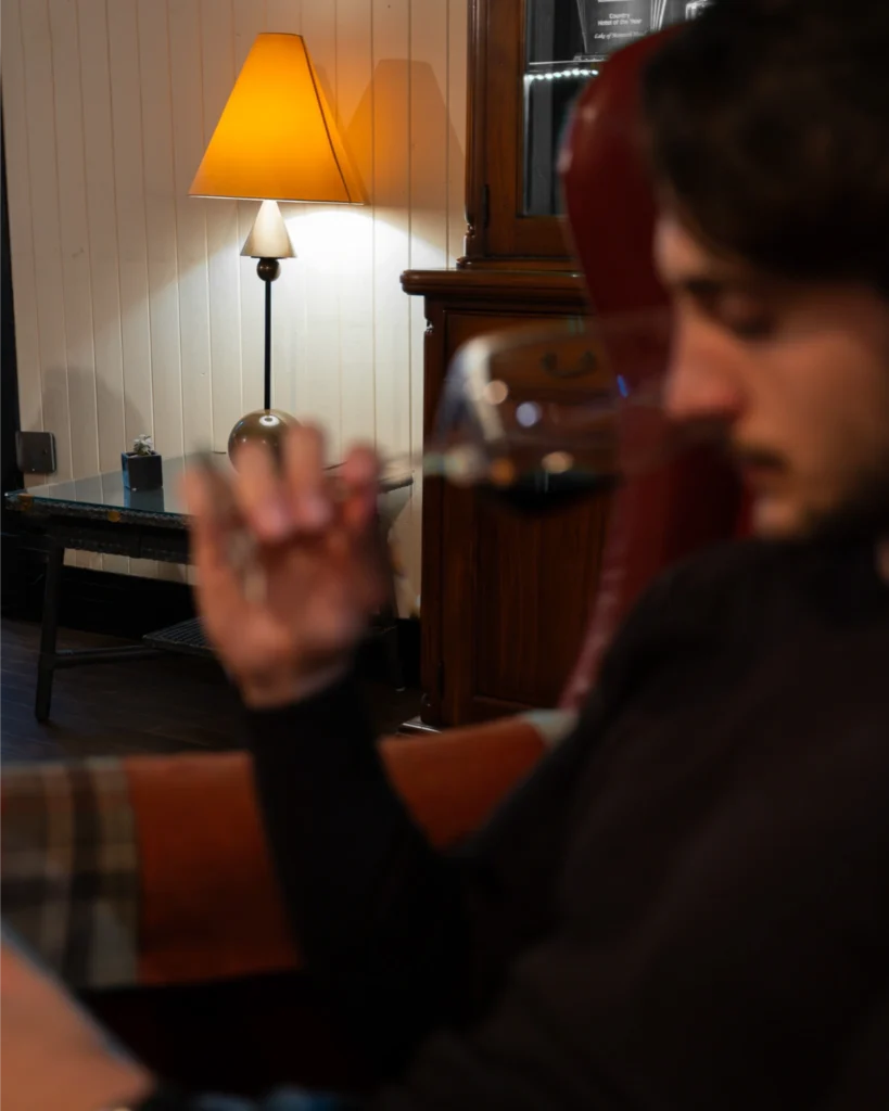 drinking a wine in must visit hotel near stirling