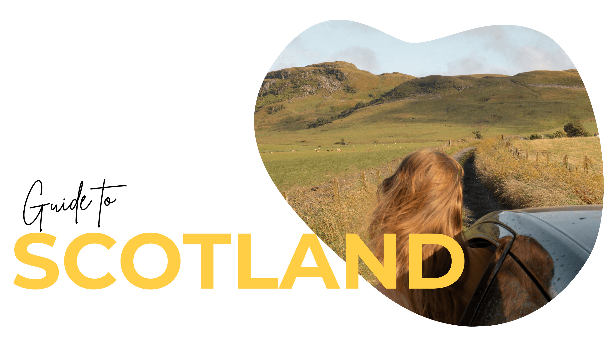 scotland travel header image showing road trip in lowlands