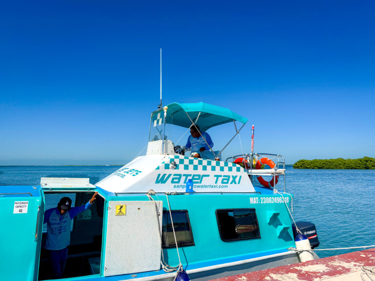Belize caye caulker travel ferry in the caribbean sea